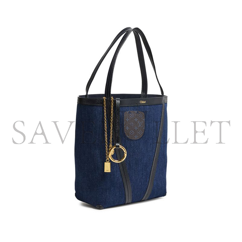CHLOÉ SPIN TOTE BAG IN DENIM CH25AS811P98408 (30*27*14cm)